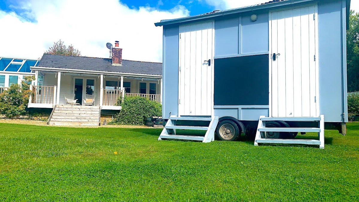 Signature Blue Shepherd huts